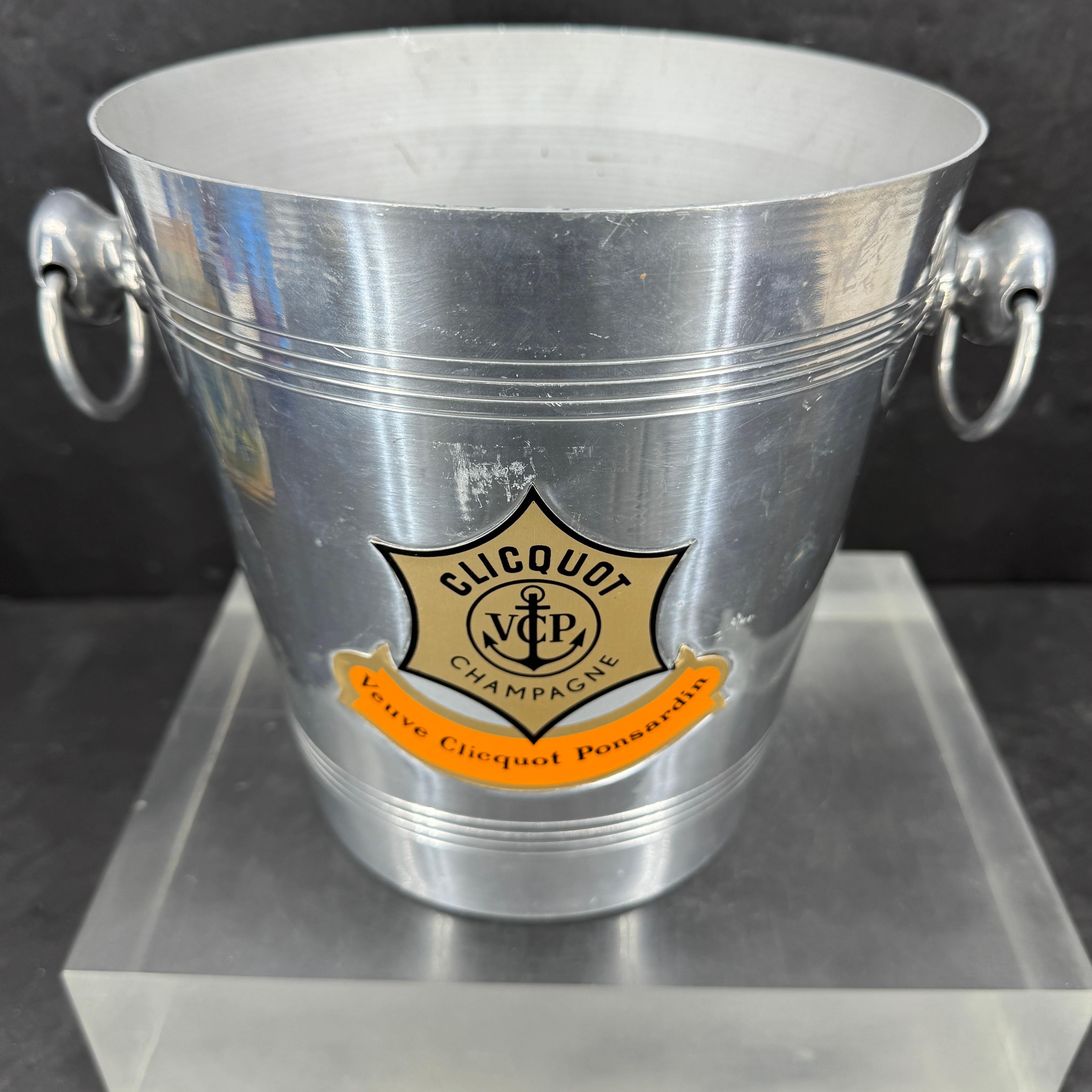 Aluminum French Mid-Century Veuve Clicquot Champagne Wine Ice Bucket For Sale
