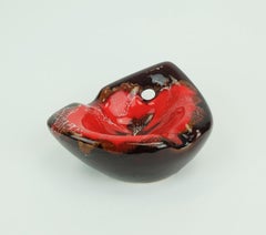 french mid century vintage ceramic BOWL vallauris drip glaze organic shape 1960s