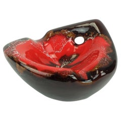 french mid century vintage ceramic BOWL vallauris drip glaze organic shape 1960s