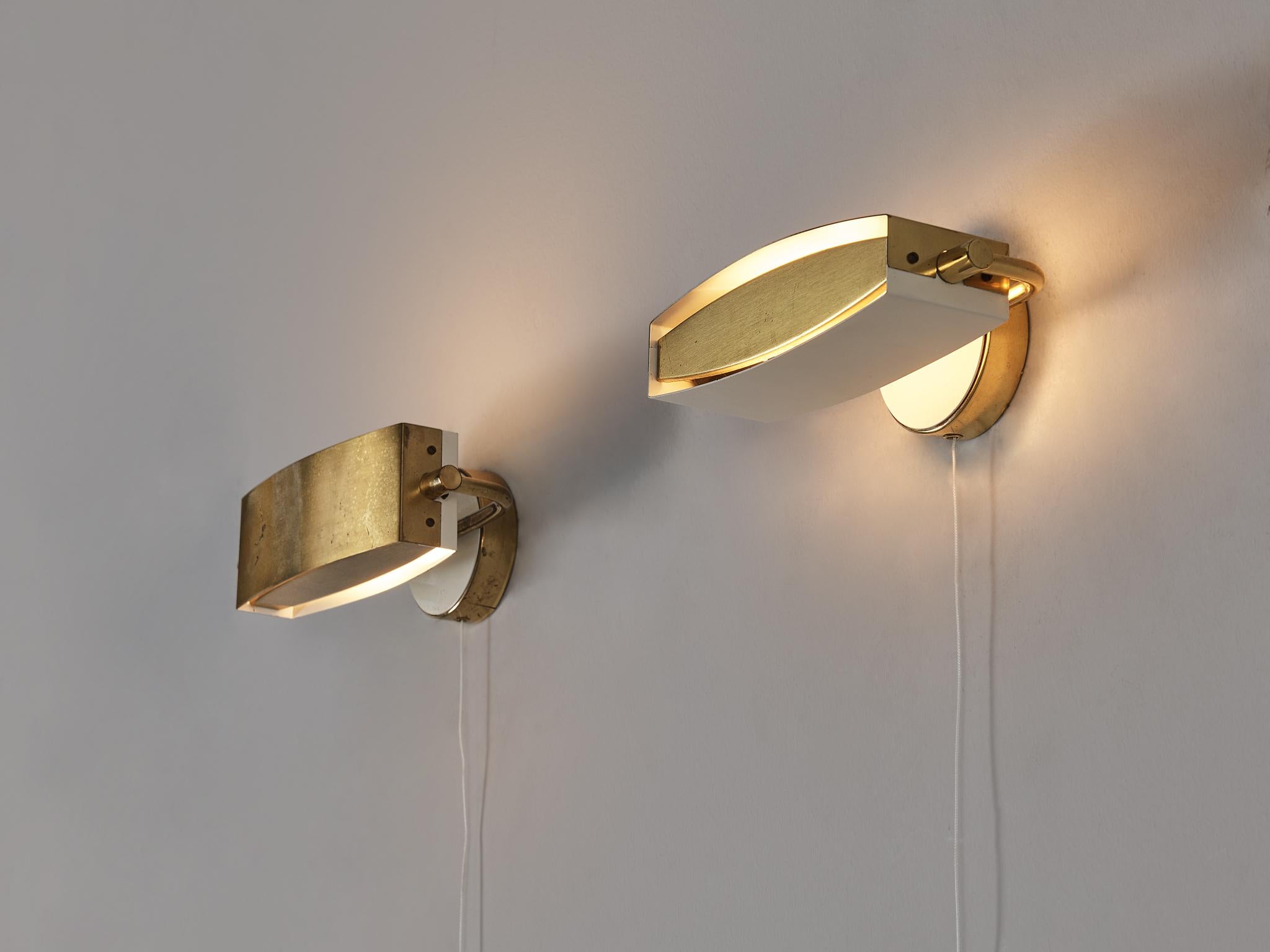Mid-Century Modern French Mid-Century Wall Lights in Brass 