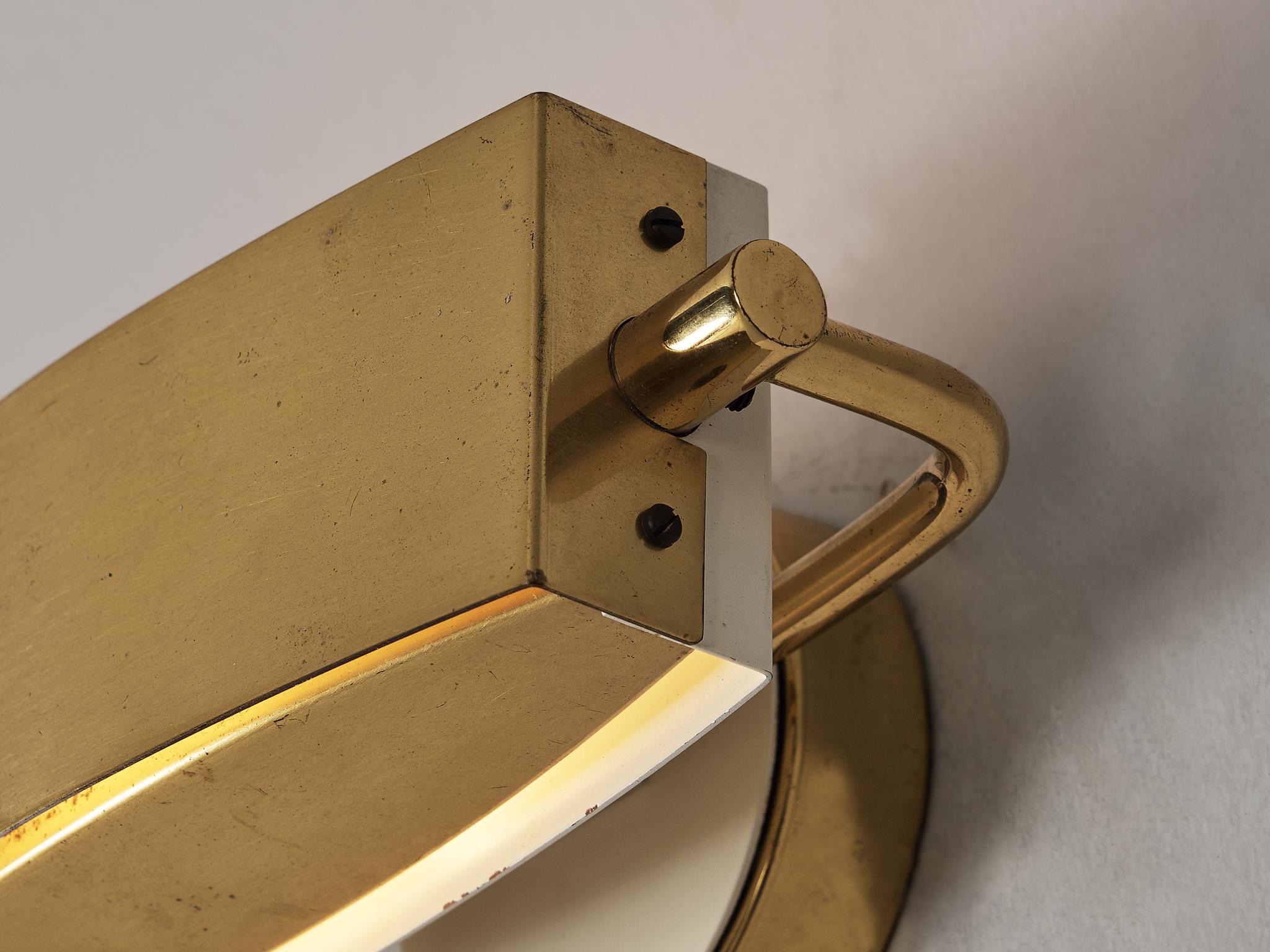 Aluminum French Mid-Century Wall Lights in Brass 