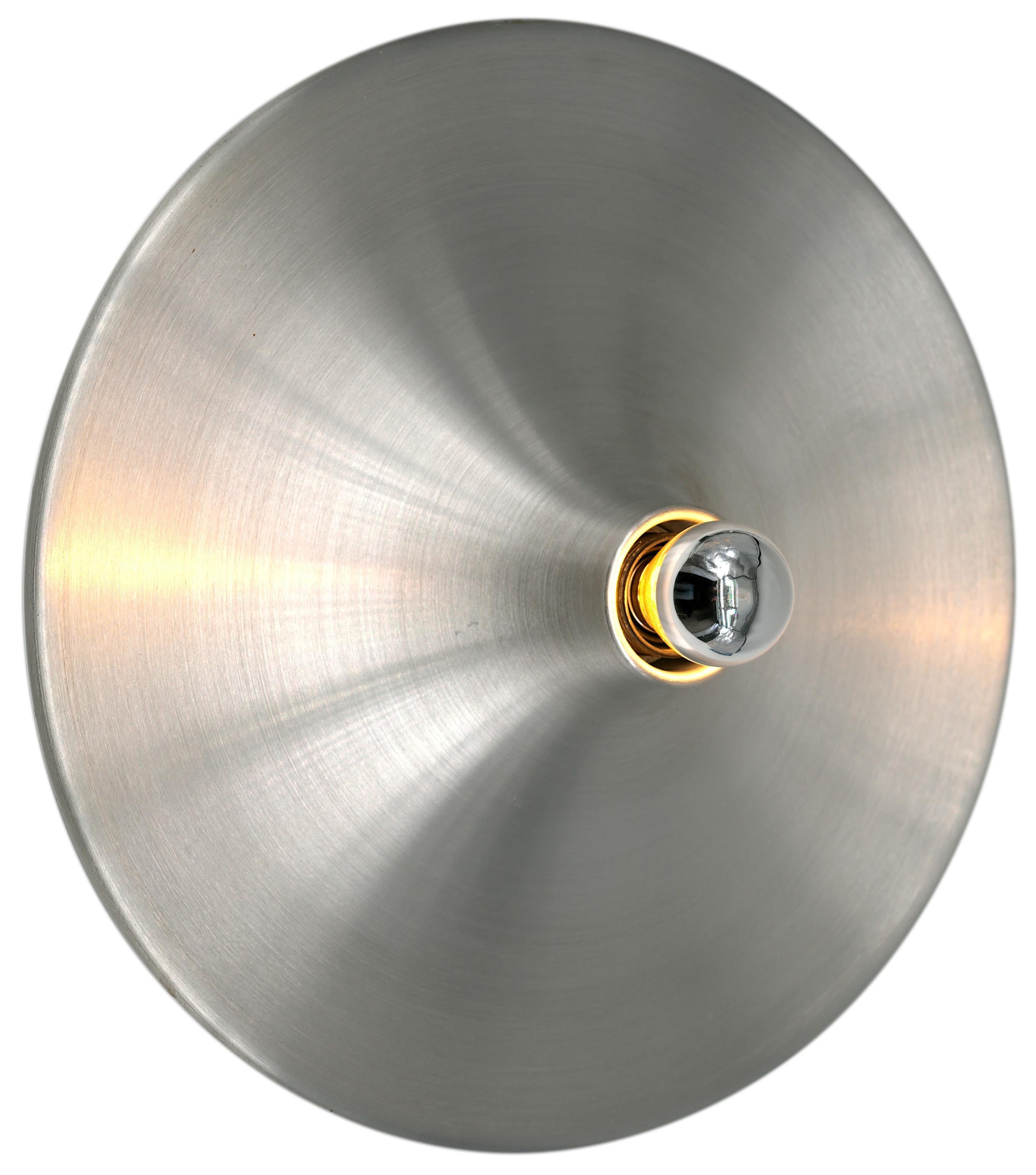 Brushed French Mid-century Wall Sconce or Flush Mount, 1970 For Sale