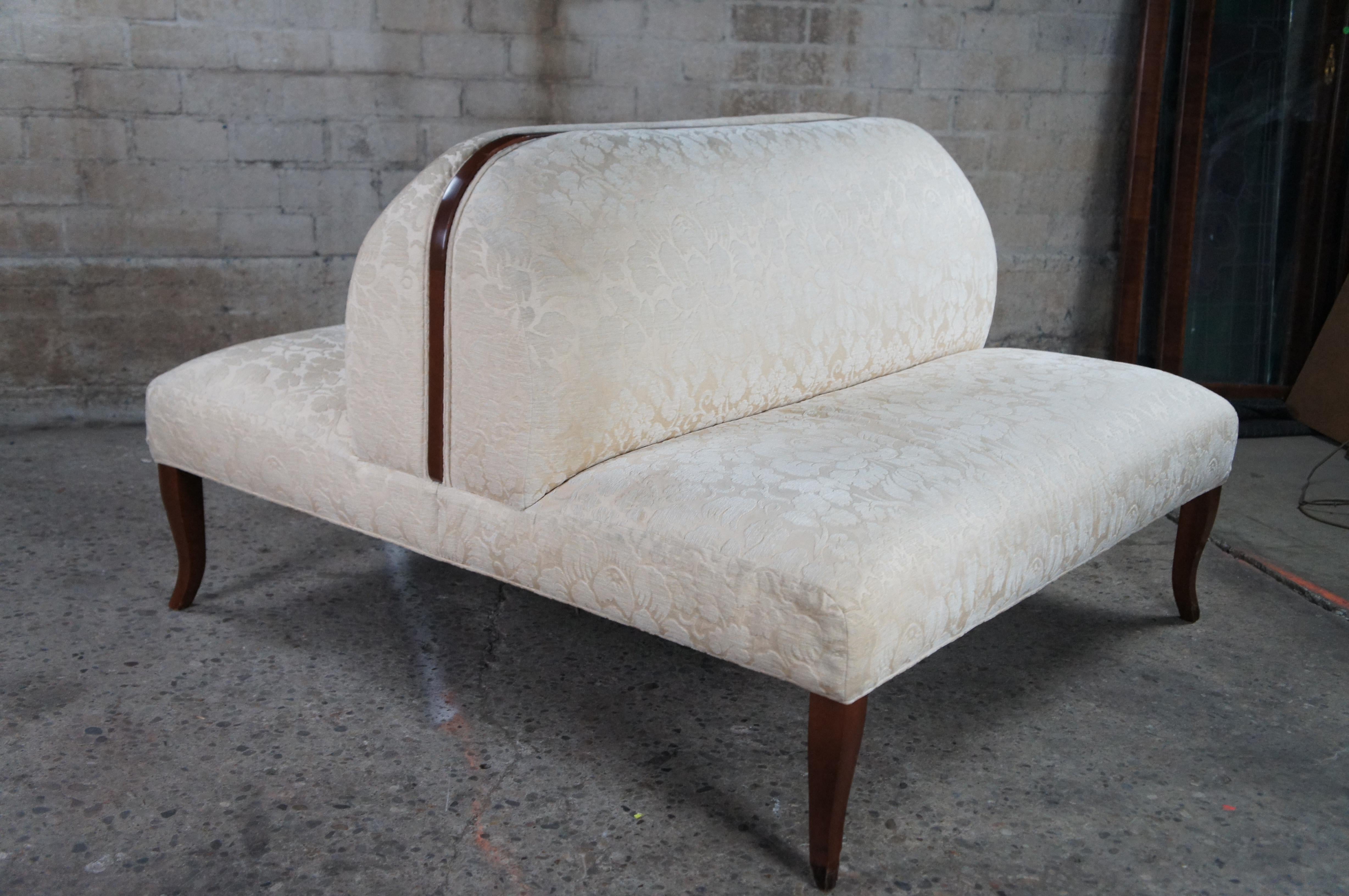 Vintage French Walnut Tete a Tete Double Seat Settee Parlor Bench 54