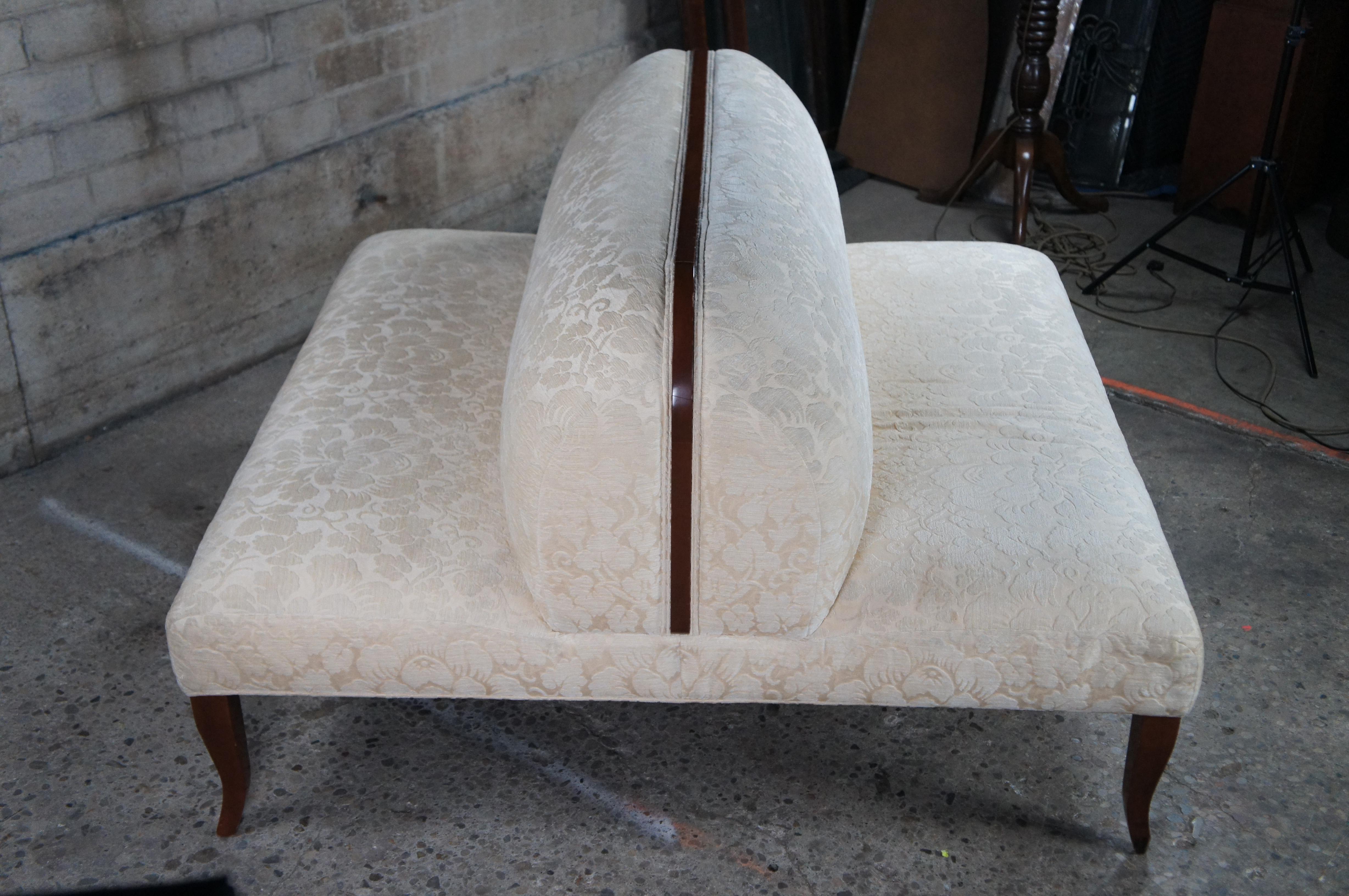 Vintage French Walnut Tete a Tete Double Seat Settee Parlor Bench 54