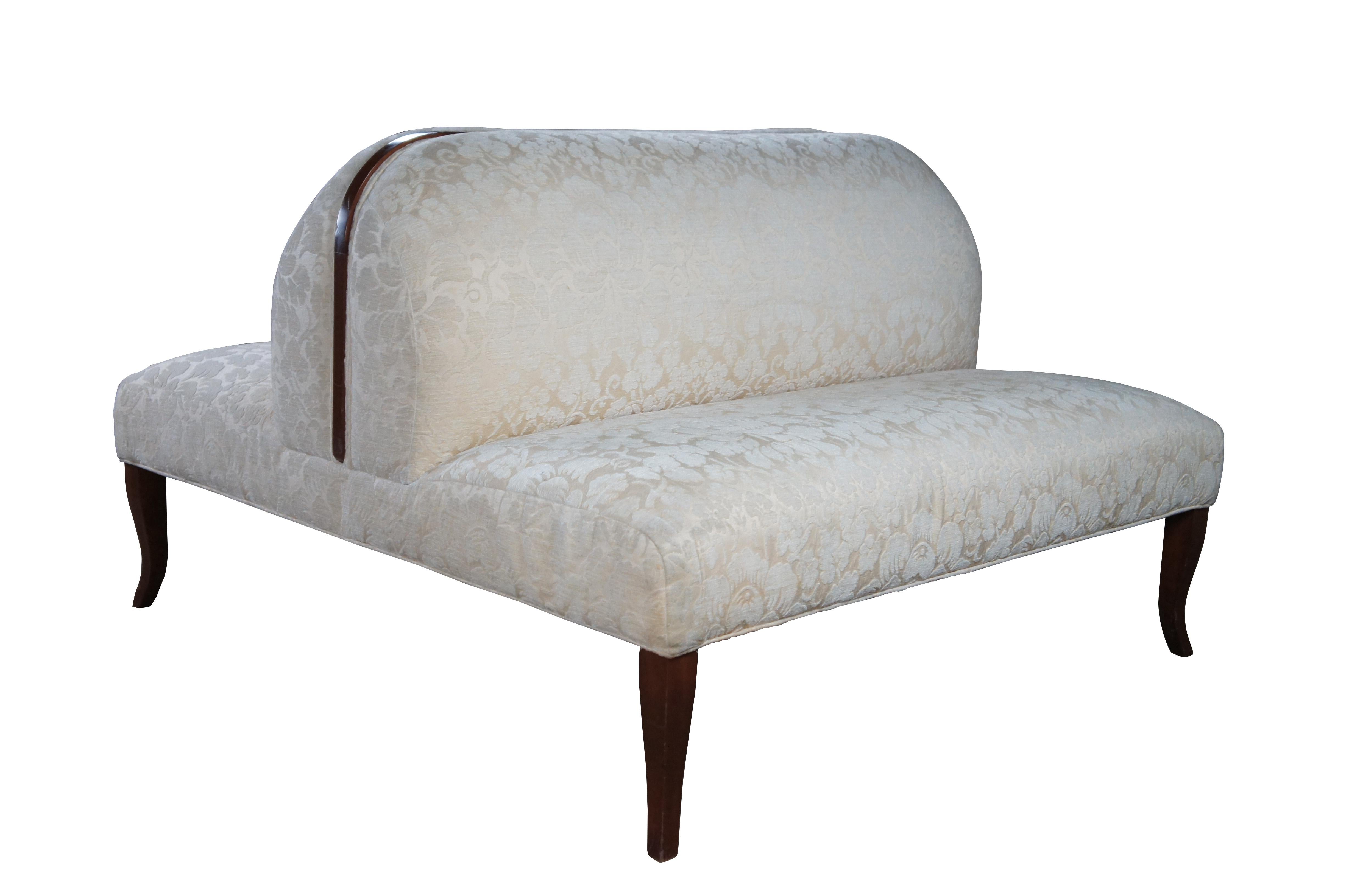 Vintage French Walnut Tete a Tete Double Seat Settee Parlor Bench 54