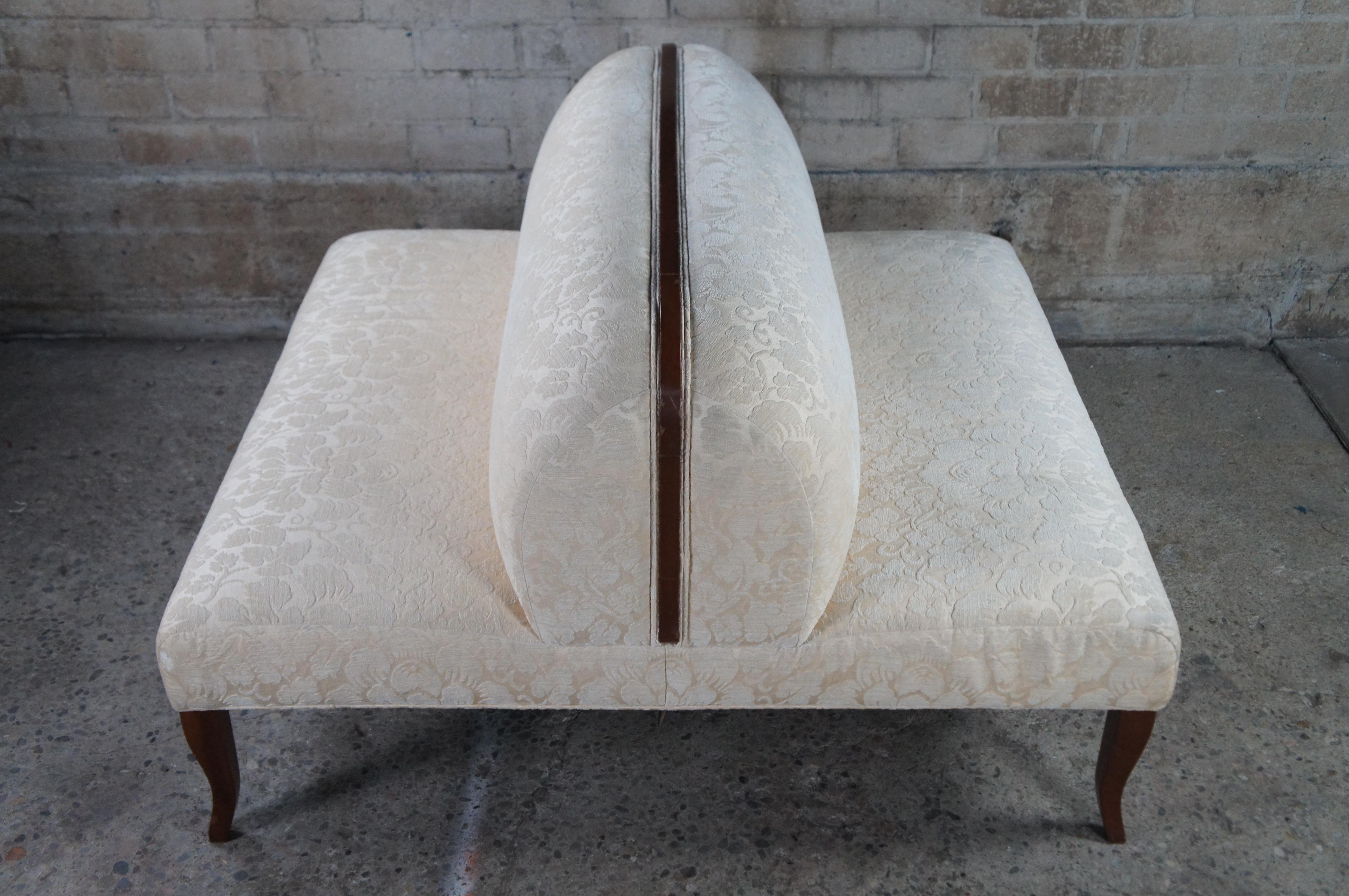 Vintage French Walnut Tete a Tete Double Seat Settee Parlor Bench 54
