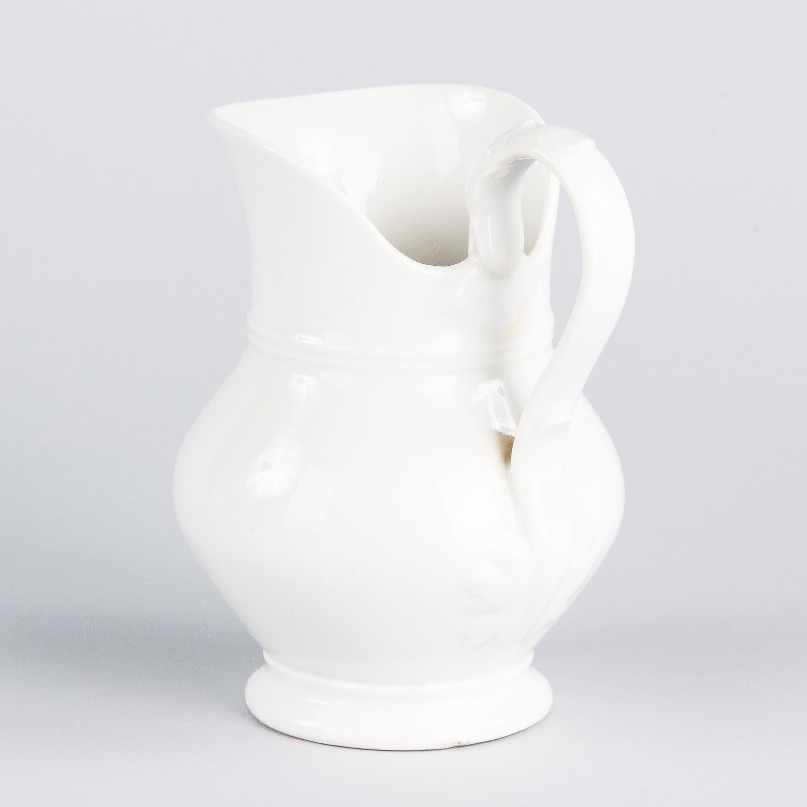 Mid-Century Modern French Midcentury White Ceramic Pitcher, 1950s