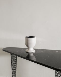 French Mid Century White Cylinder Ceramic Vase by Georges Jouve, 1950s