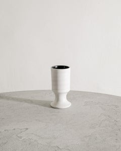 French Mid Century White Cylinder Vase by Georges Jouve for Steph Simon, 1950s