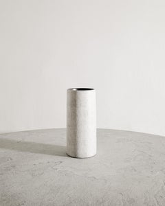 French Mid Century White Cylinder Vase by Georges Jouve for Steph Simon, 1950s