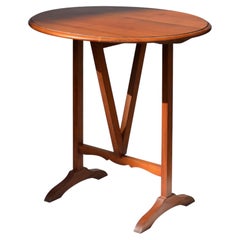 French Mid-Century Winemaker’s Table, Oval Top, Splayed Legs, 1960s