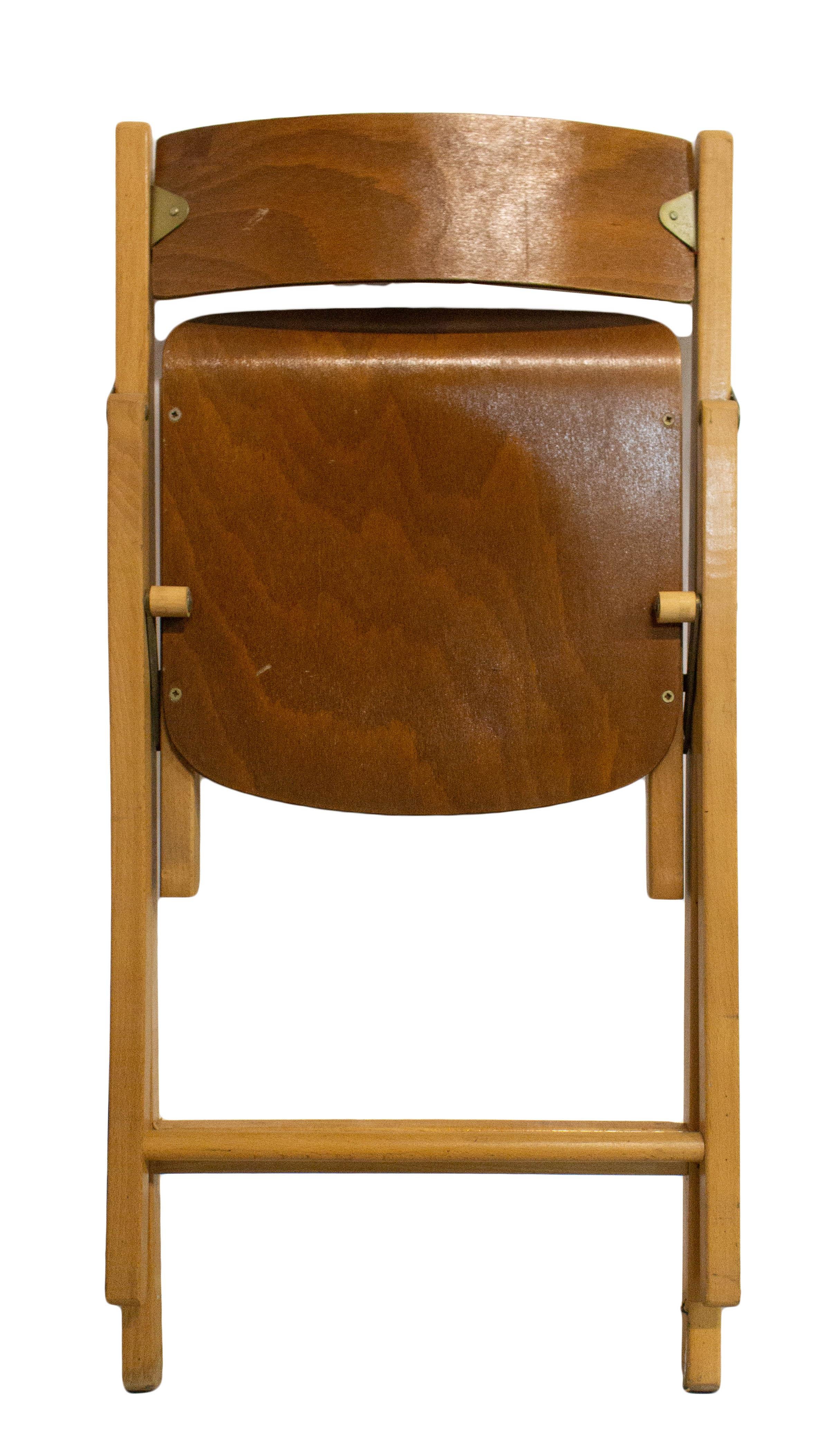 French Midcentury Wood Folding Chair, 1970 For Sale 1