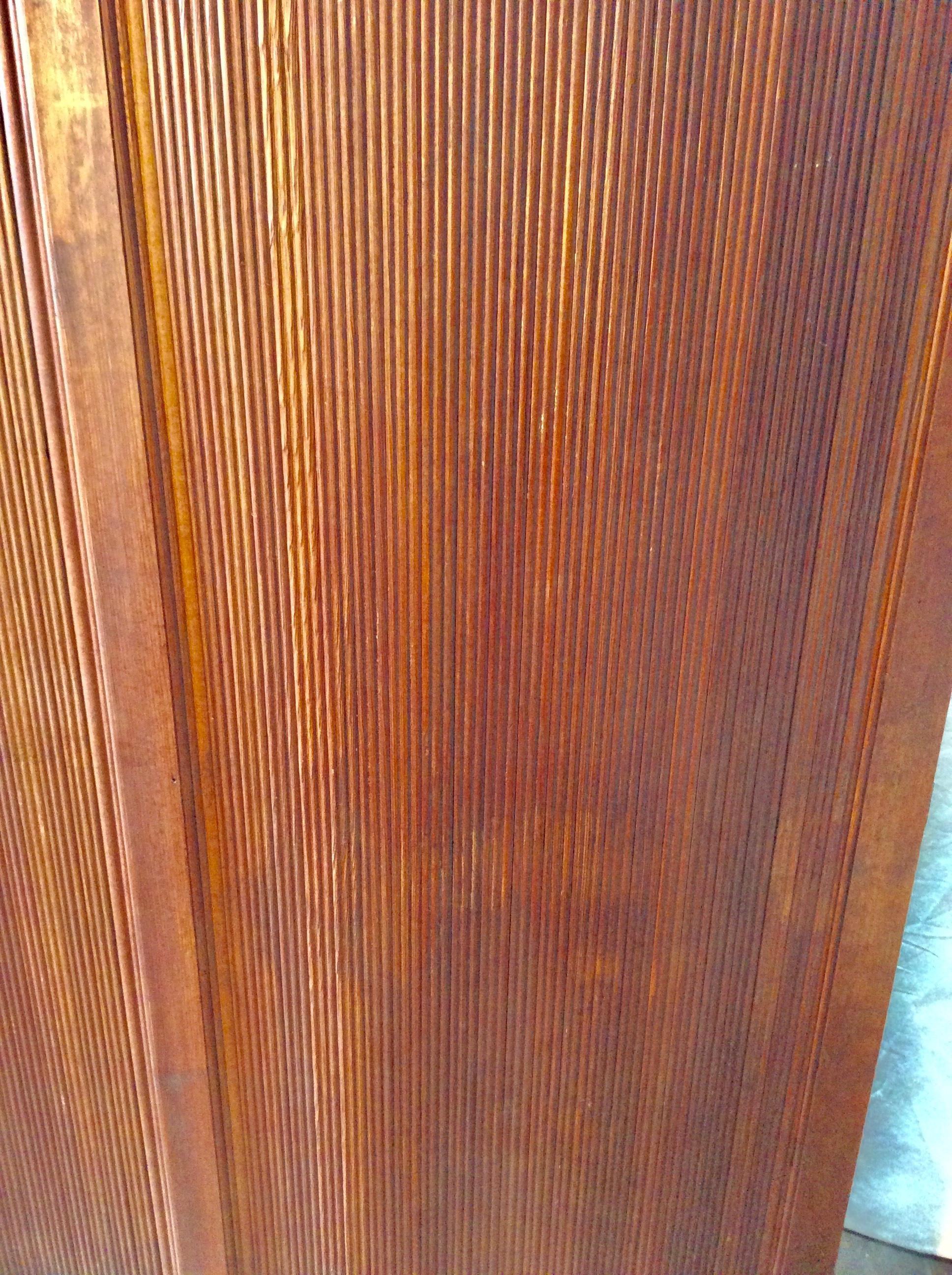 20th Century French Midcentury Wood Folding Screen