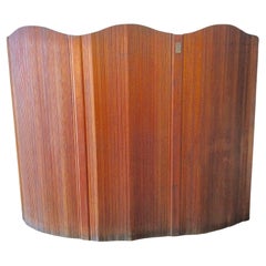French Midcentury Wood Folding Screen