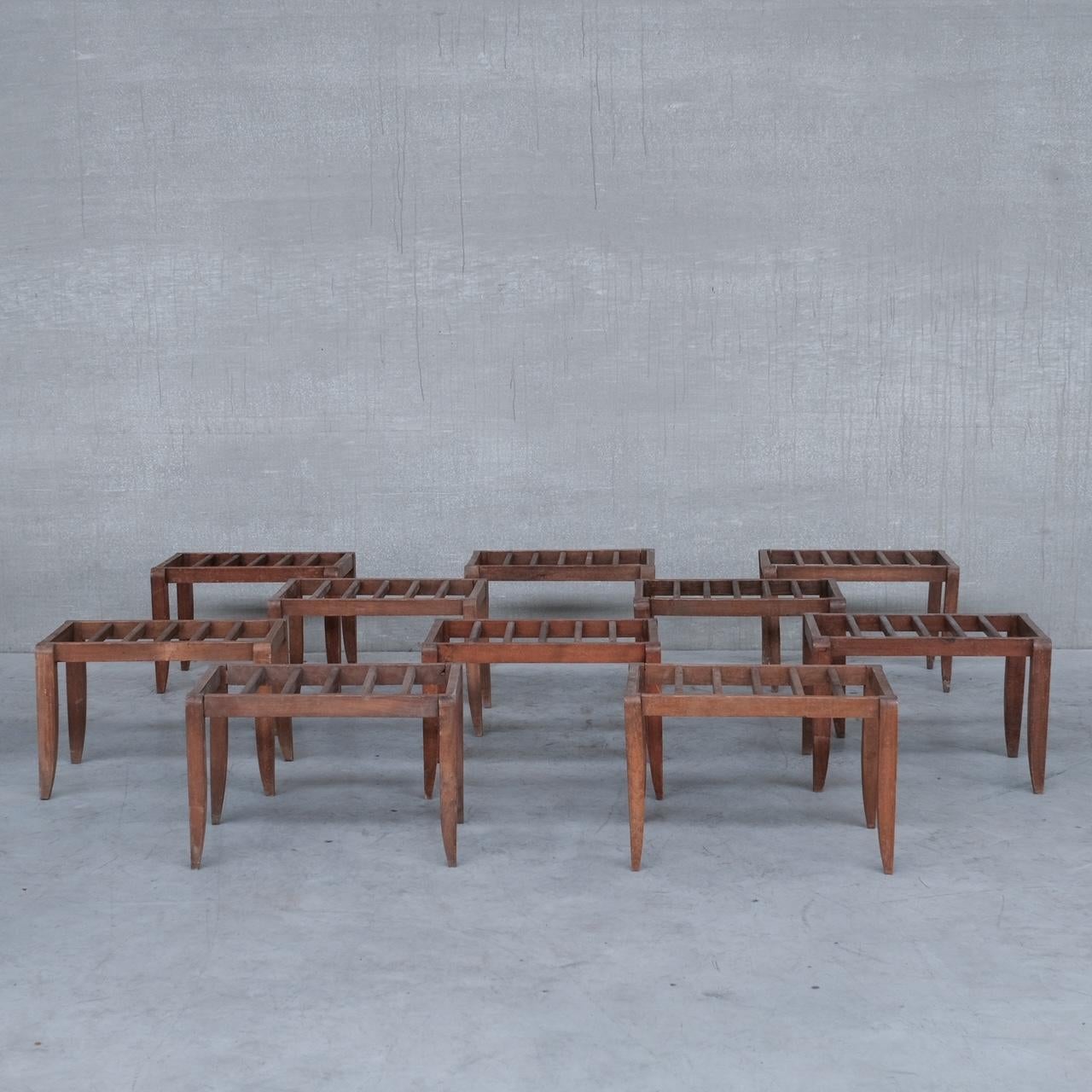 French Mid-Century Wooden Luggage Racks, '10' For Sale 5