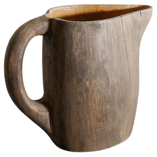 French Mid Century Wooden Pitcher in the style of Alexandre Noll Produced, 1950s
