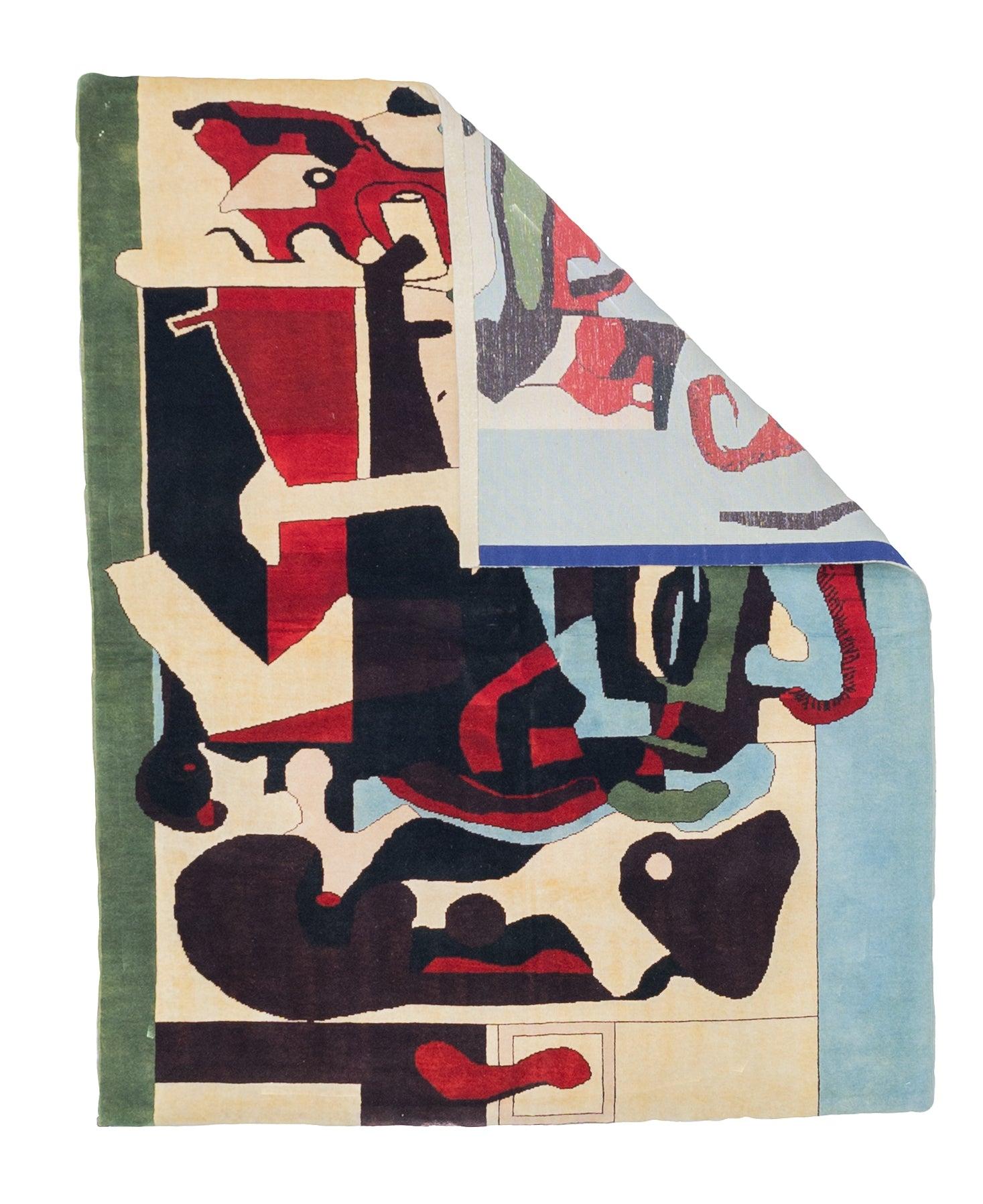 French Mid Century Wool Rug 5'0