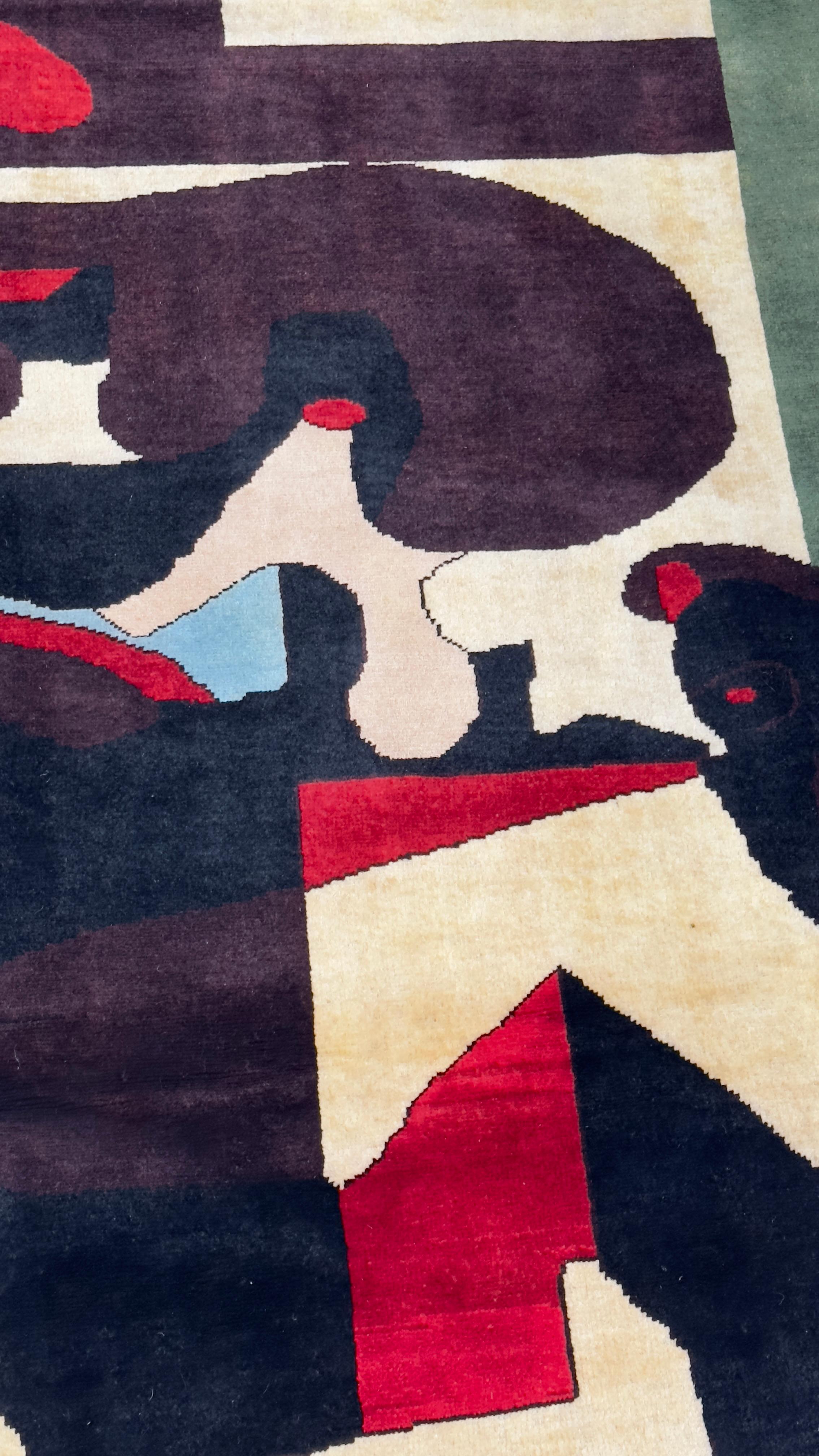 20th Century French Mid Century Wool Rug 5'0