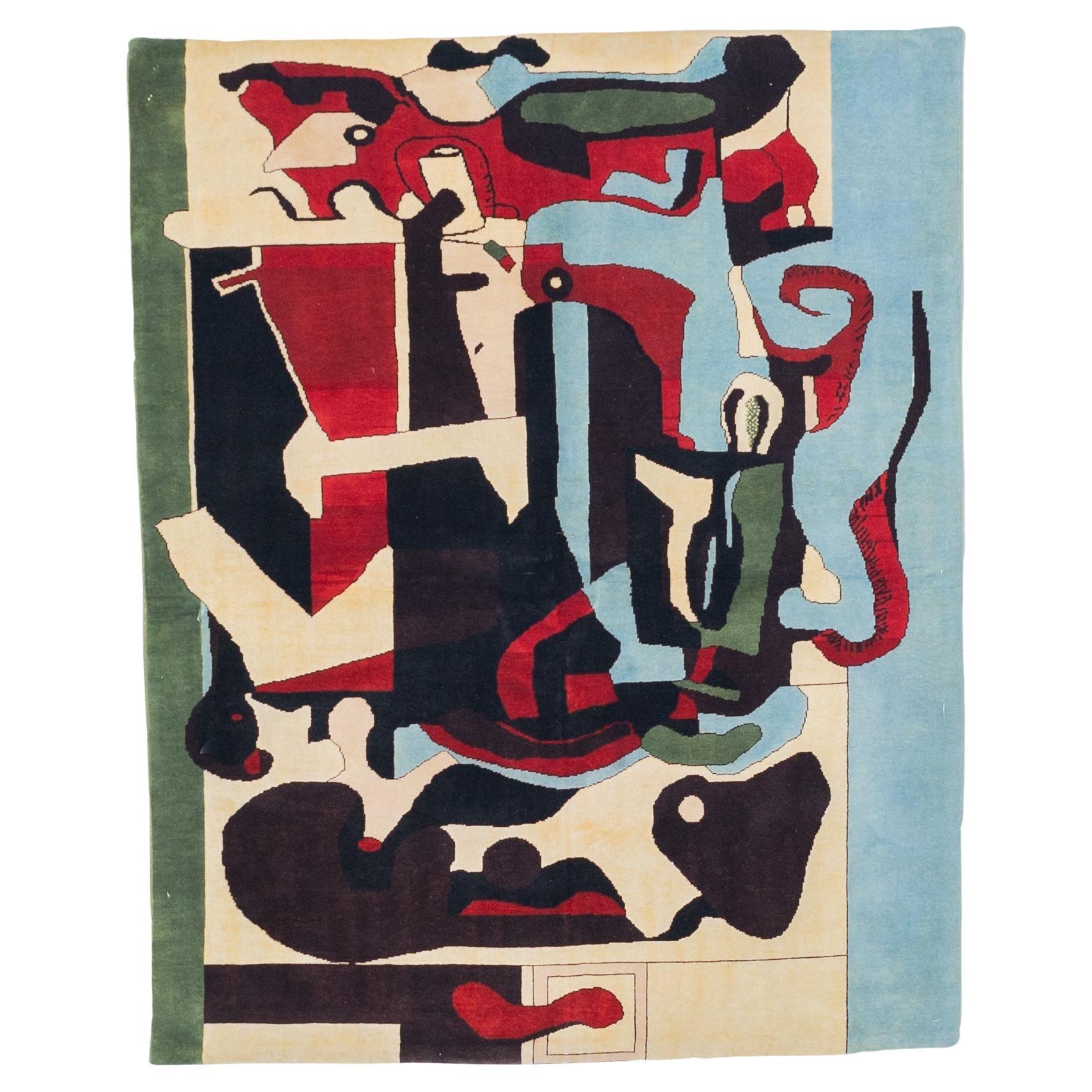 French Mid Century Wool Rug 5'0" x 6'2''