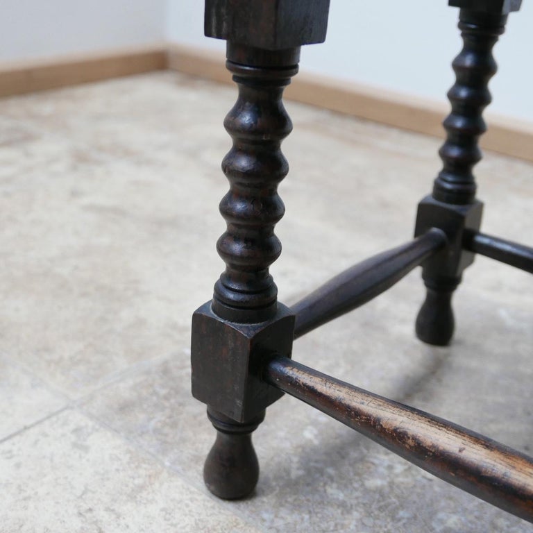 French Midcentury Woven Cord Wooden Stool or Side Table at 1stDibs