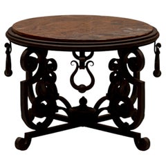 French Mid-Century Wrought Iron Side Table, 1950s