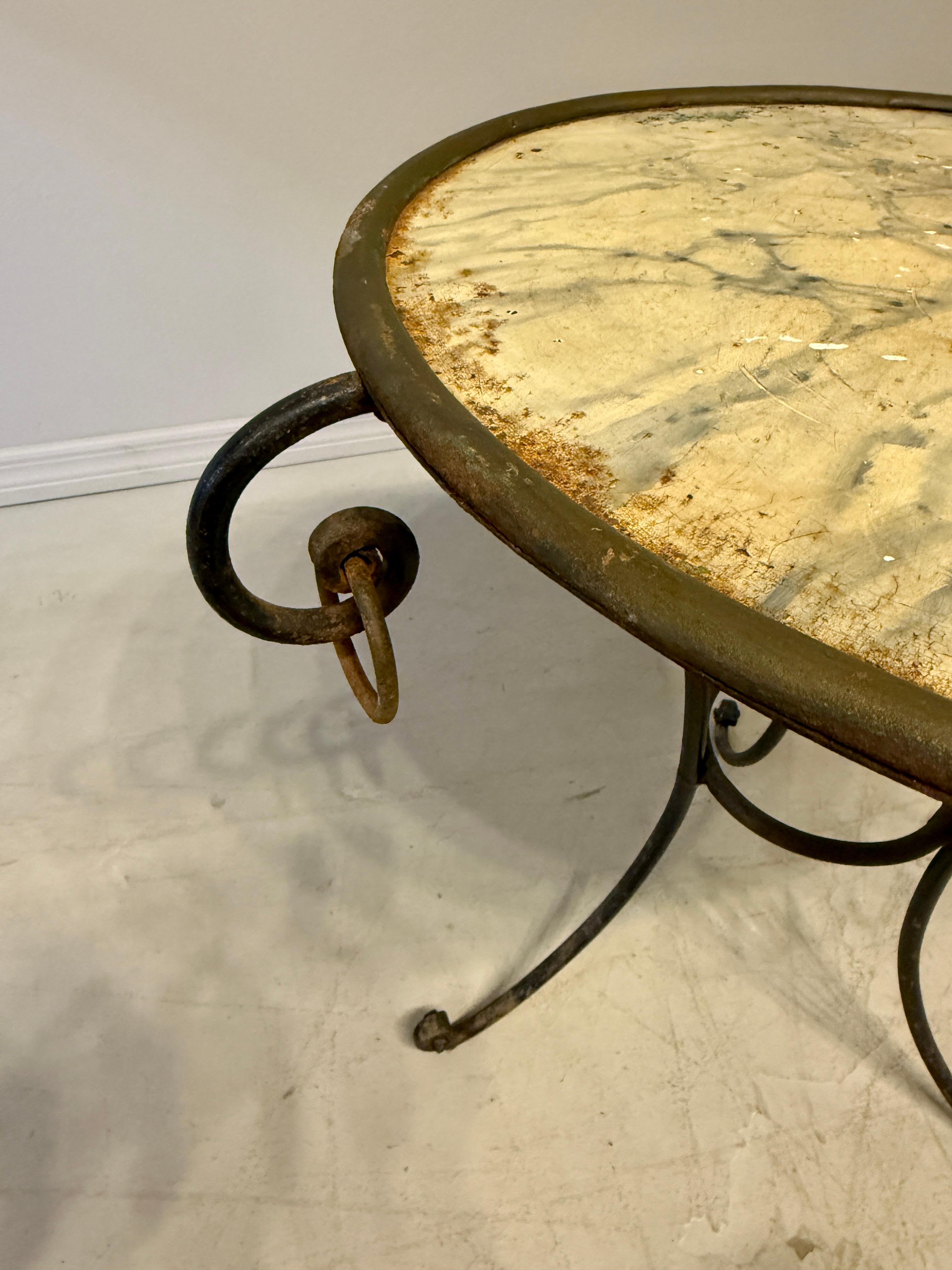 Französisch Mid Century Schmiedeeisen Beistelltisch 4