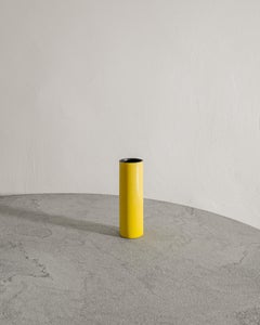 French Mid Century Yellow Cylinder Vase by Georges Jouve for Steph Simon, 1950s