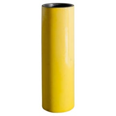 Vase cylindrique jaune français du milieu du siècle par Georges Jouve pour Steph Simon, années 1950