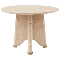 French Midcentury 1930s Ceruse Oak End/Side Table