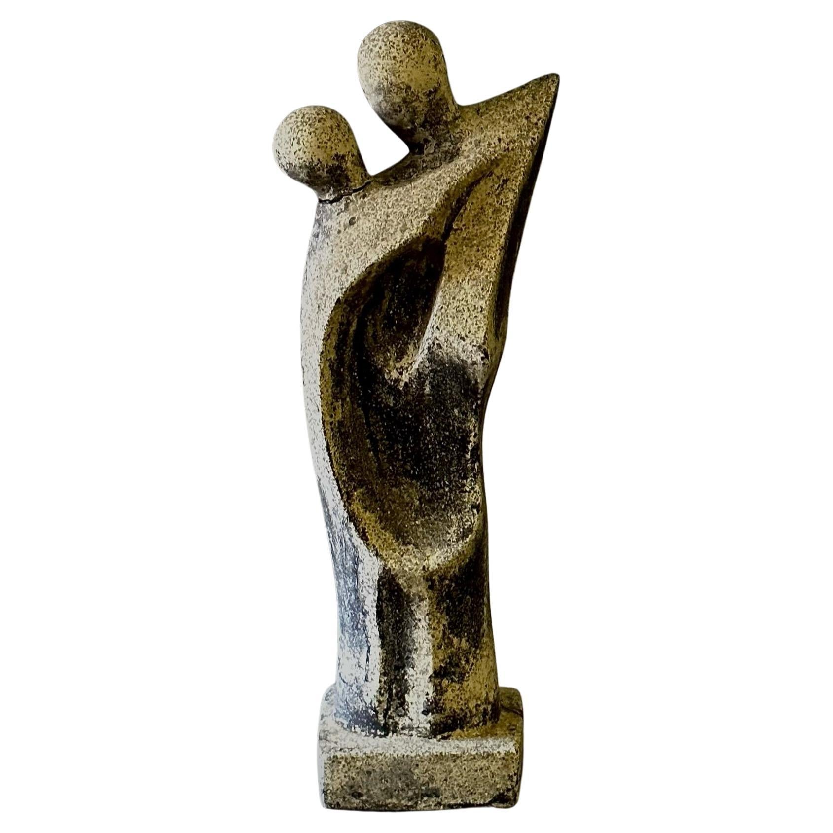French Midcentury Abstract Stone Sculpture For Sale