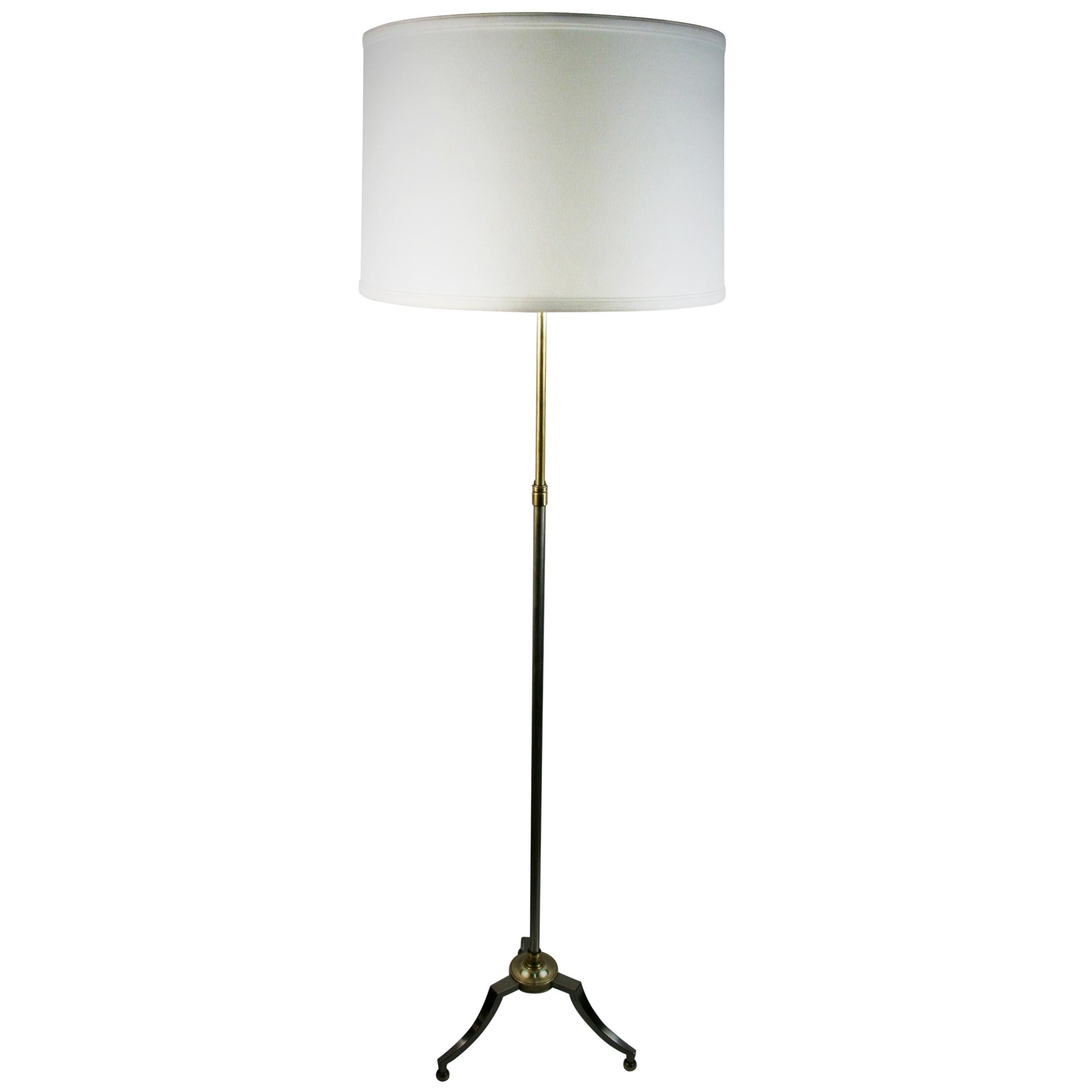 French Mason Jansen Style Adjustable Tripod Floor Lamp '2 available' For Sale