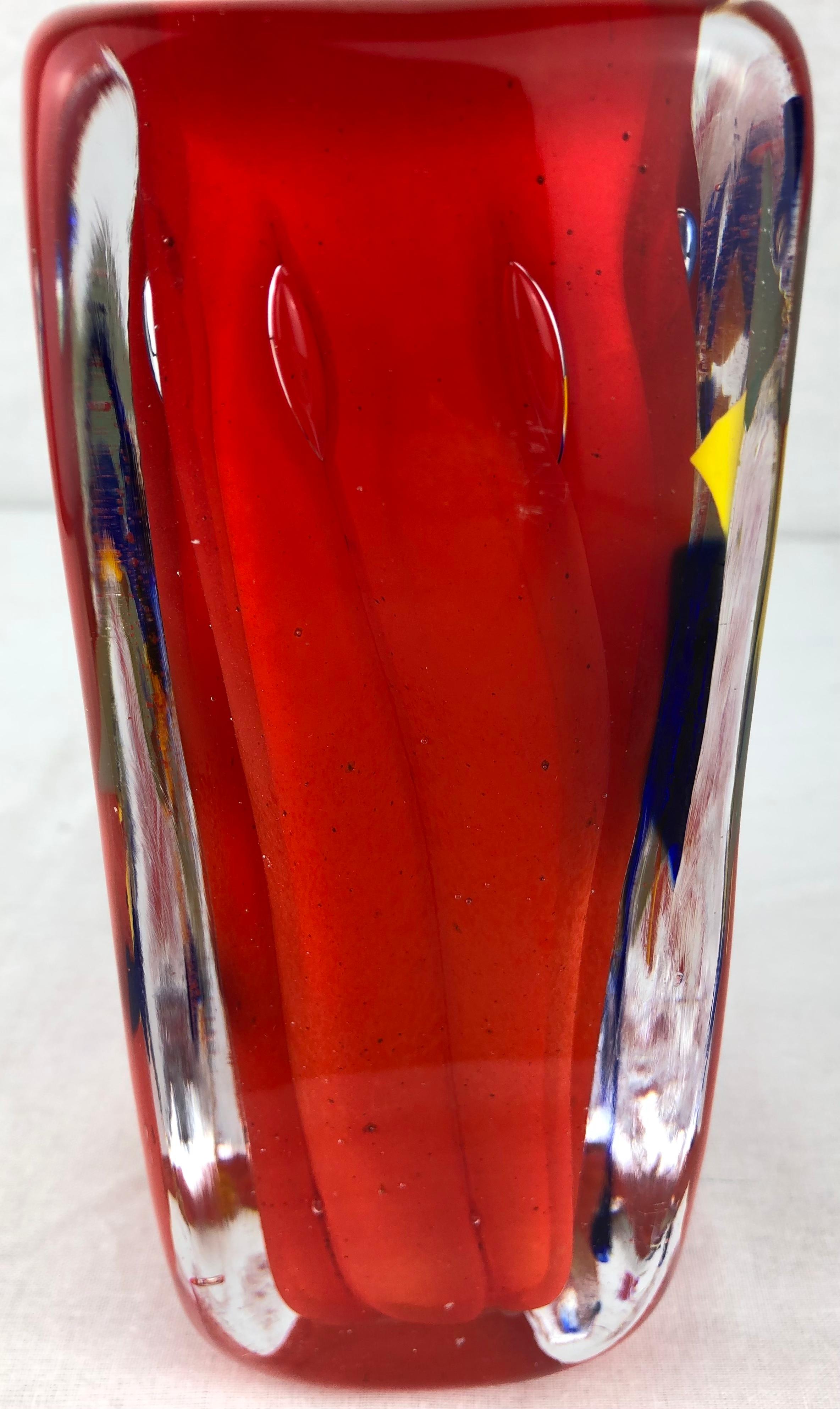 French Midcentury Art Glass Vase by Raymond Branly For Sale 1