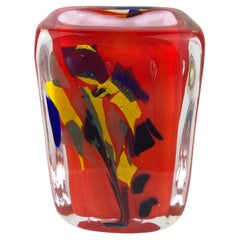 French Midcentury Art Glass Vase by Raymond Branly