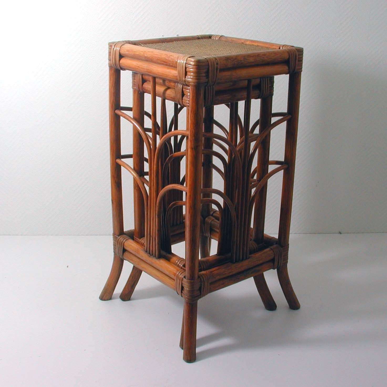 French Midcentury Art Nouveau Style Bamboo Nesting Tables Side End Tables, 1950s 8