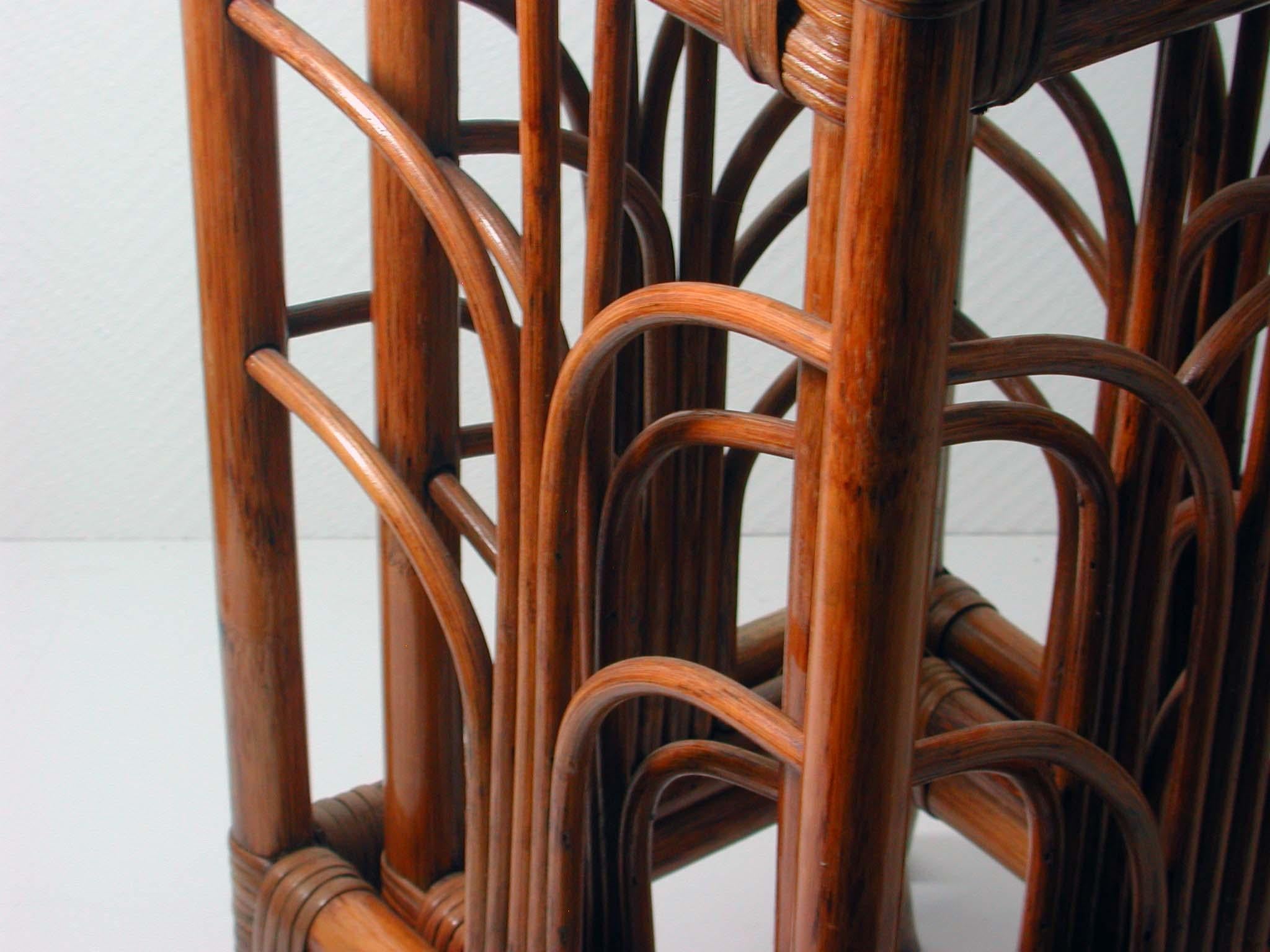 French Midcentury Art Nouveau Style Bamboo Nesting Tables Side End Tables, 1950s 9