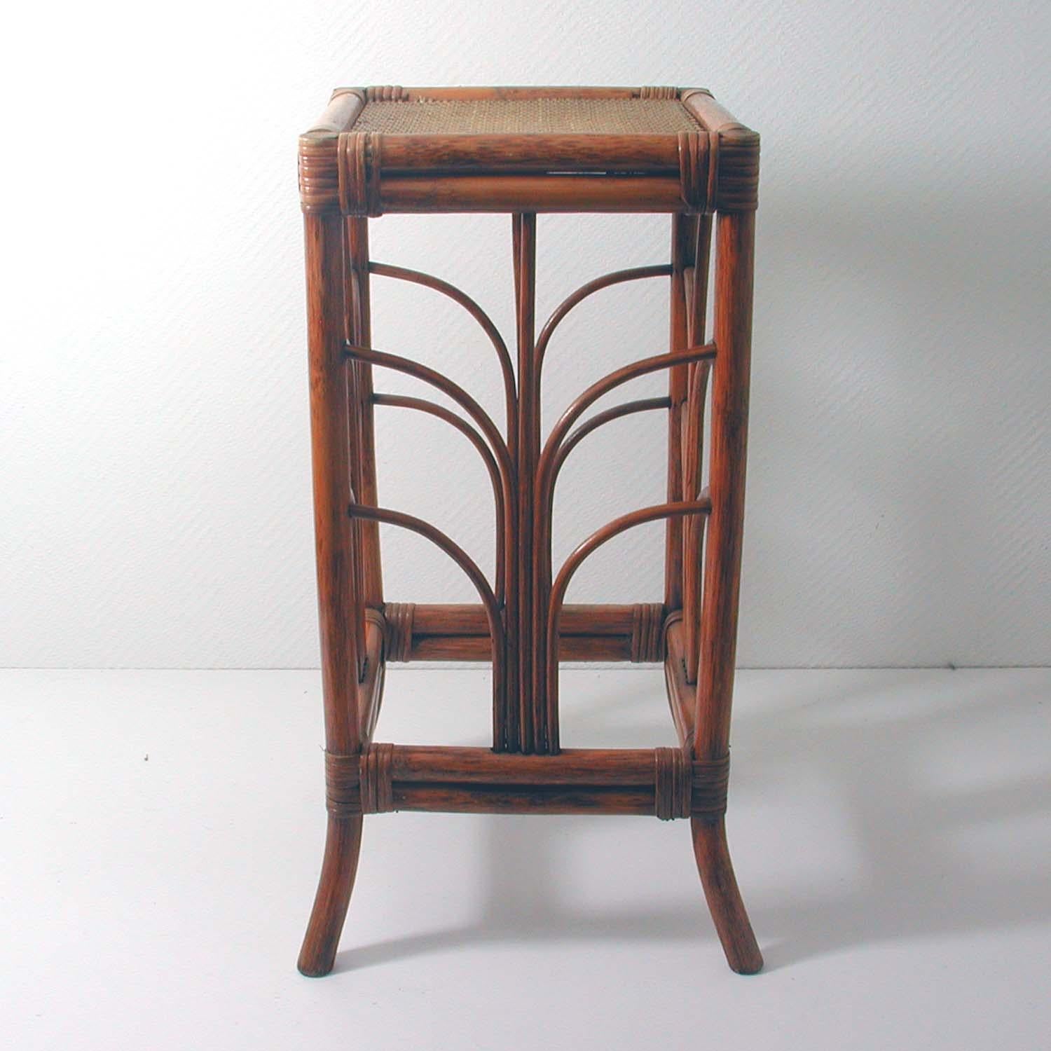 Mid-Century Modern French Midcentury Art Nouveau Style Bamboo Nesting Tables Side End Tables, 1950s