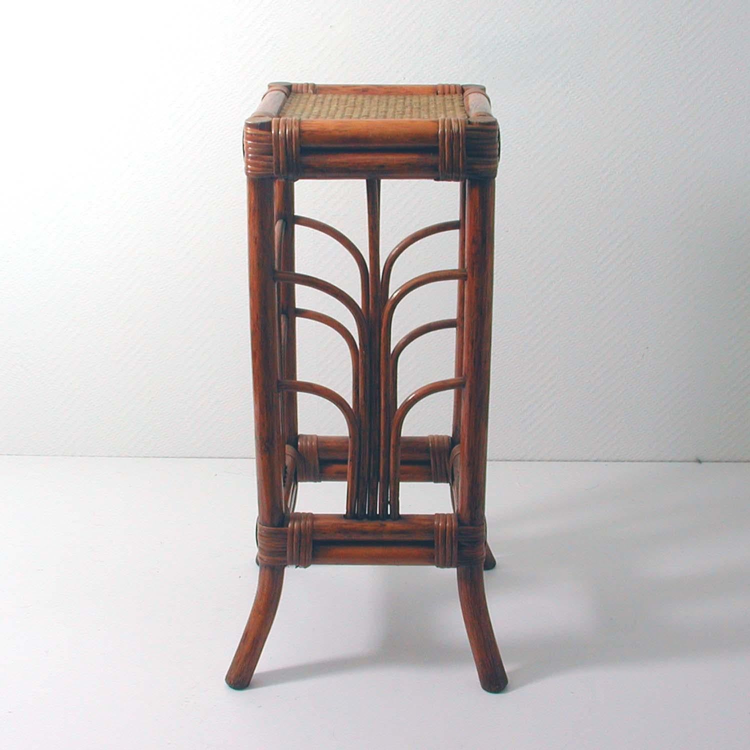 French Midcentury Art Nouveau Style Bamboo Nesting Tables Side End Tables, 1950s 1