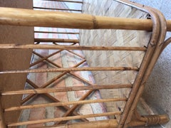 French Midcentury Bamboo Étagère with Five Bamboo Shelves