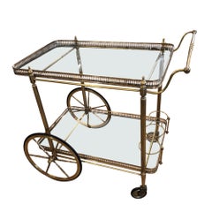 French Midcentury Bar Cart With Bottle Holders