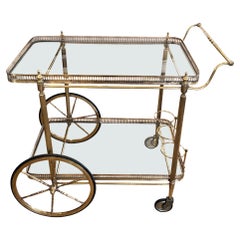 French Midcentury Bar Cart With Bottle Holders
