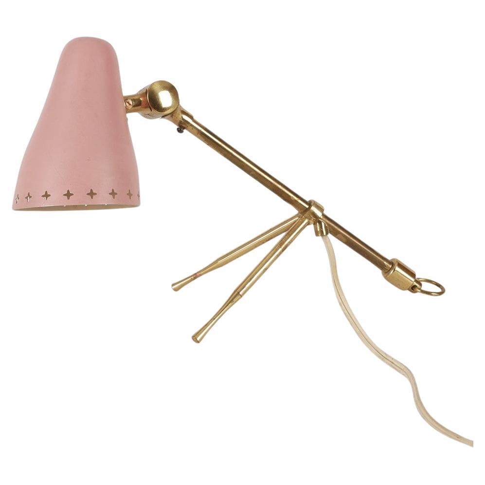 French midcentury Boris Lacroix Petite pink table lamp, 1950's 