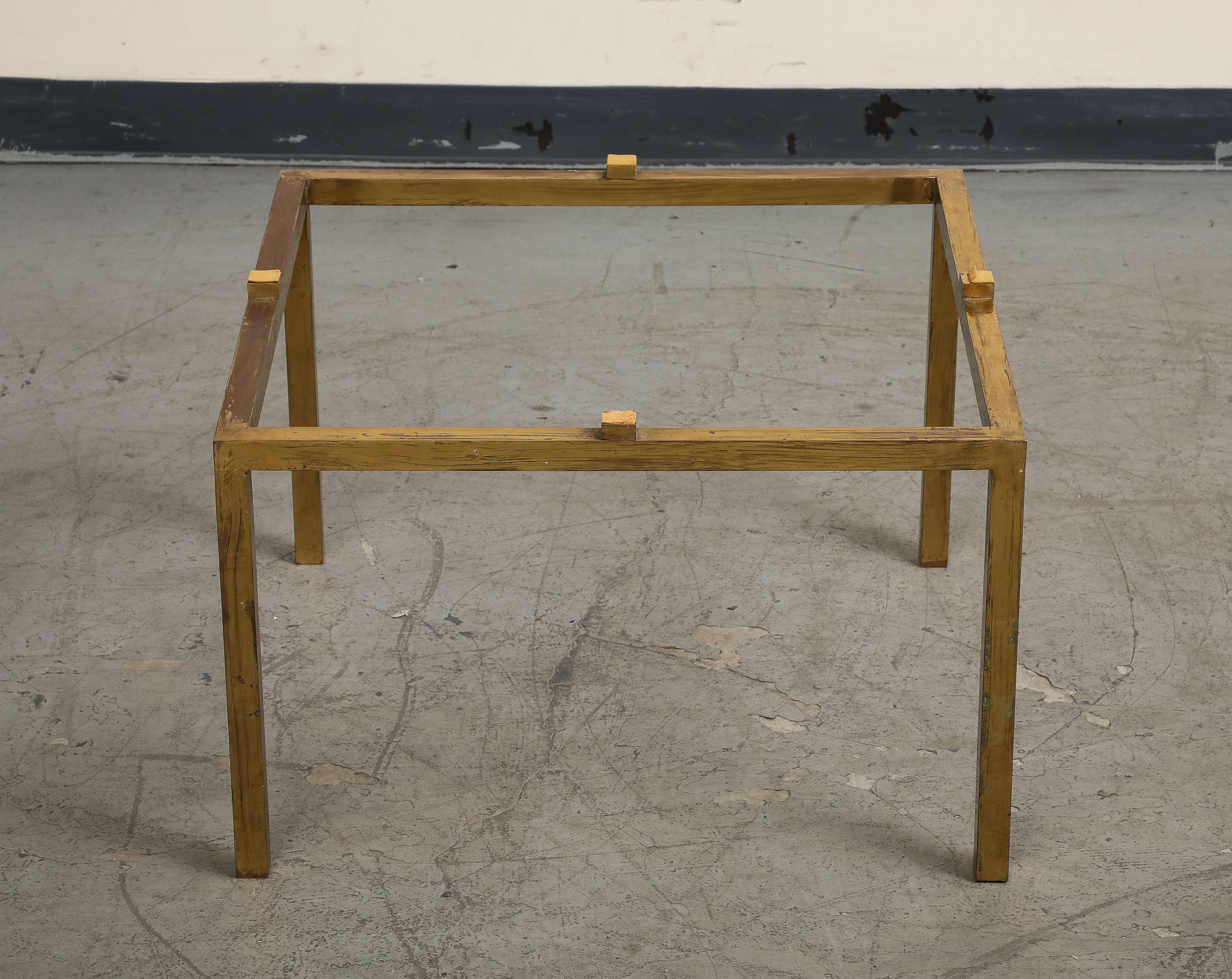 French Midcentury Brass and Glass Side Table, 1970s For Sale 11