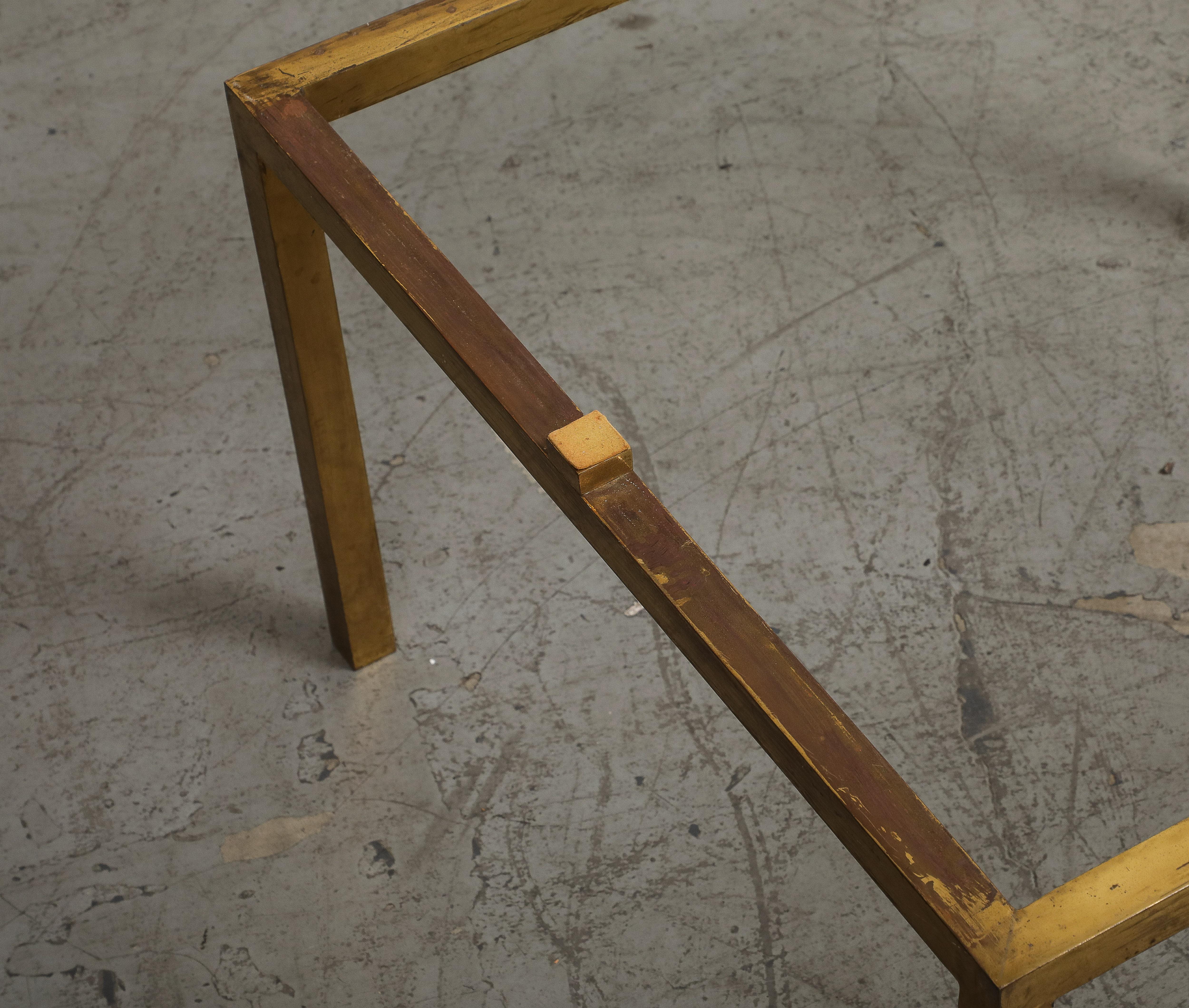 French Midcentury Brass and Glass Side Table, 1970s For Sale 13