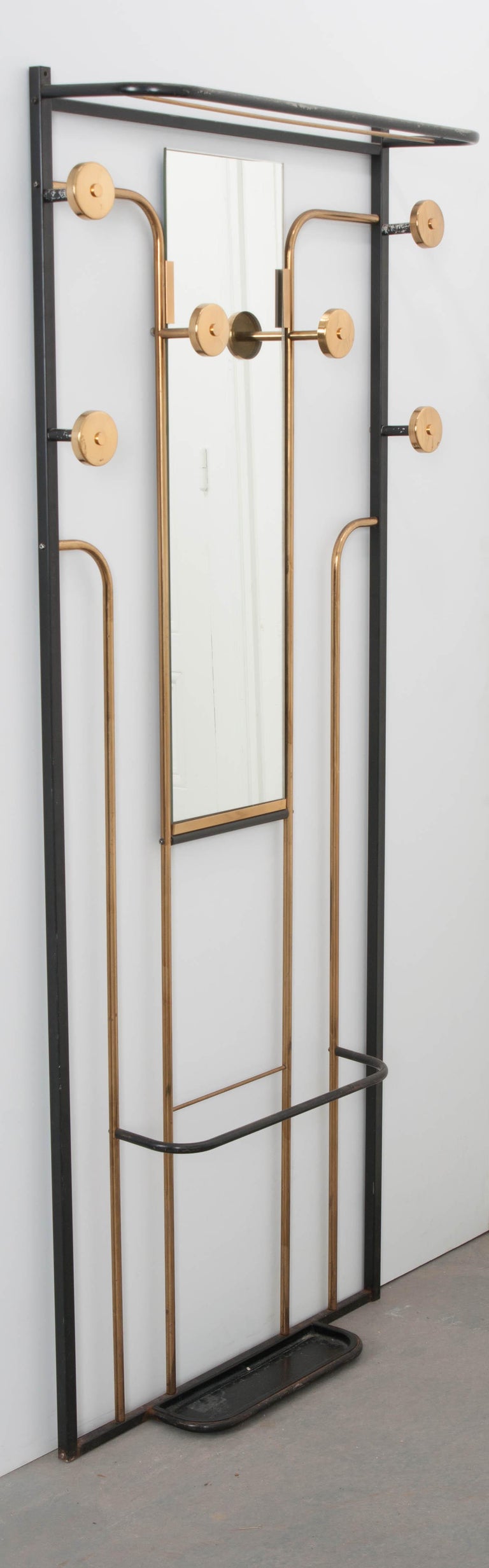 French Midcentury Brass and Metal Hall Tree at 1stDibs