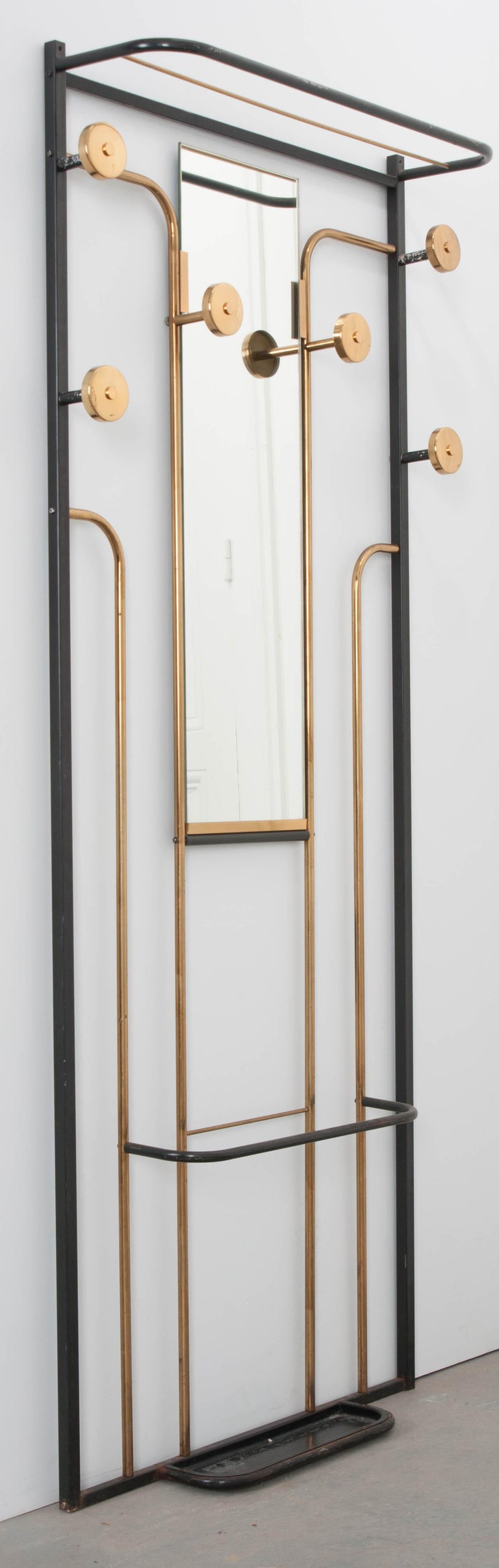 French Midcentury Brass and Metal Hall Tree at 1stDibs mid century