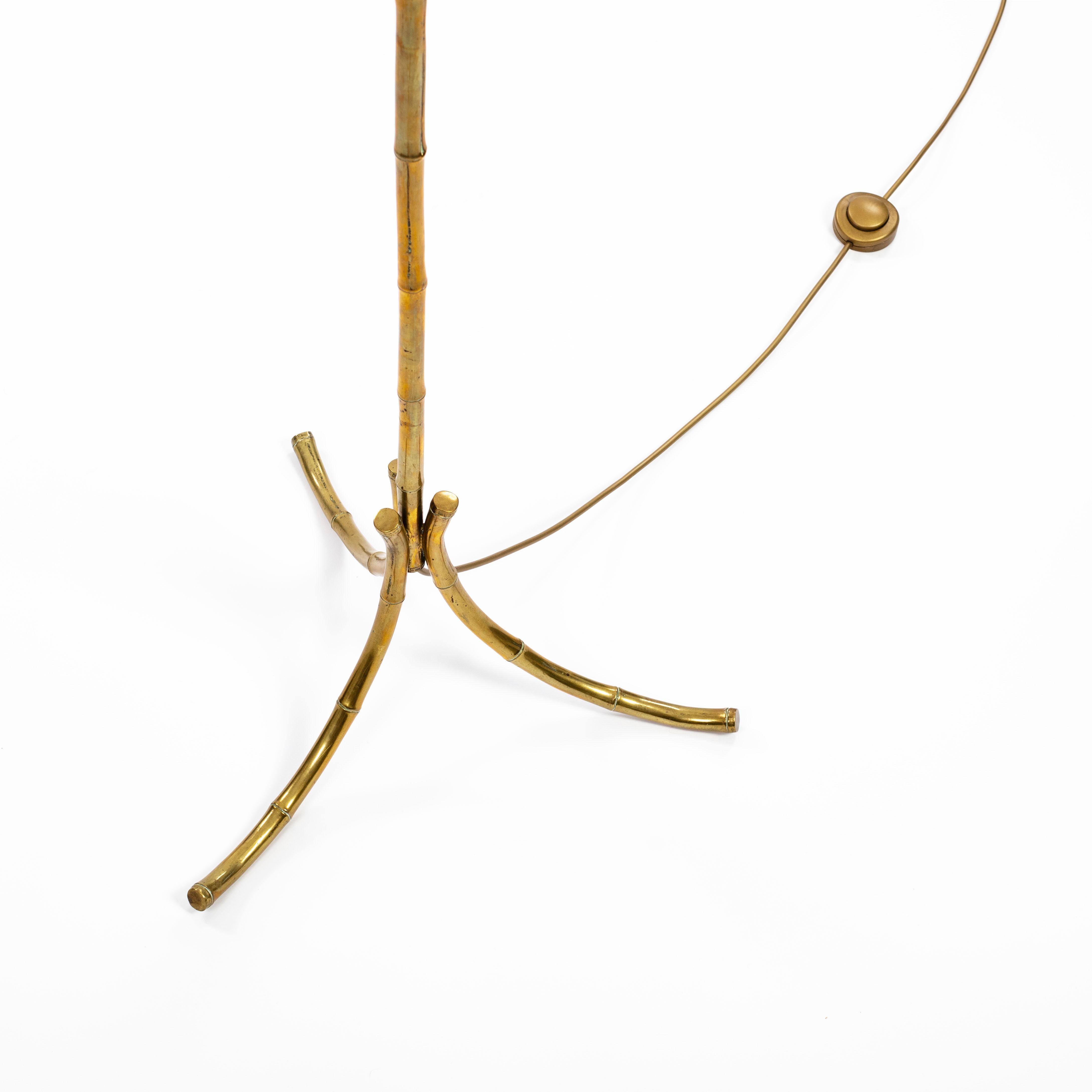 Mid-Century Modern French Mid-Century Bronze Faux Bamboo Floor Lamp by Maison Baguès, 1960s For Sale