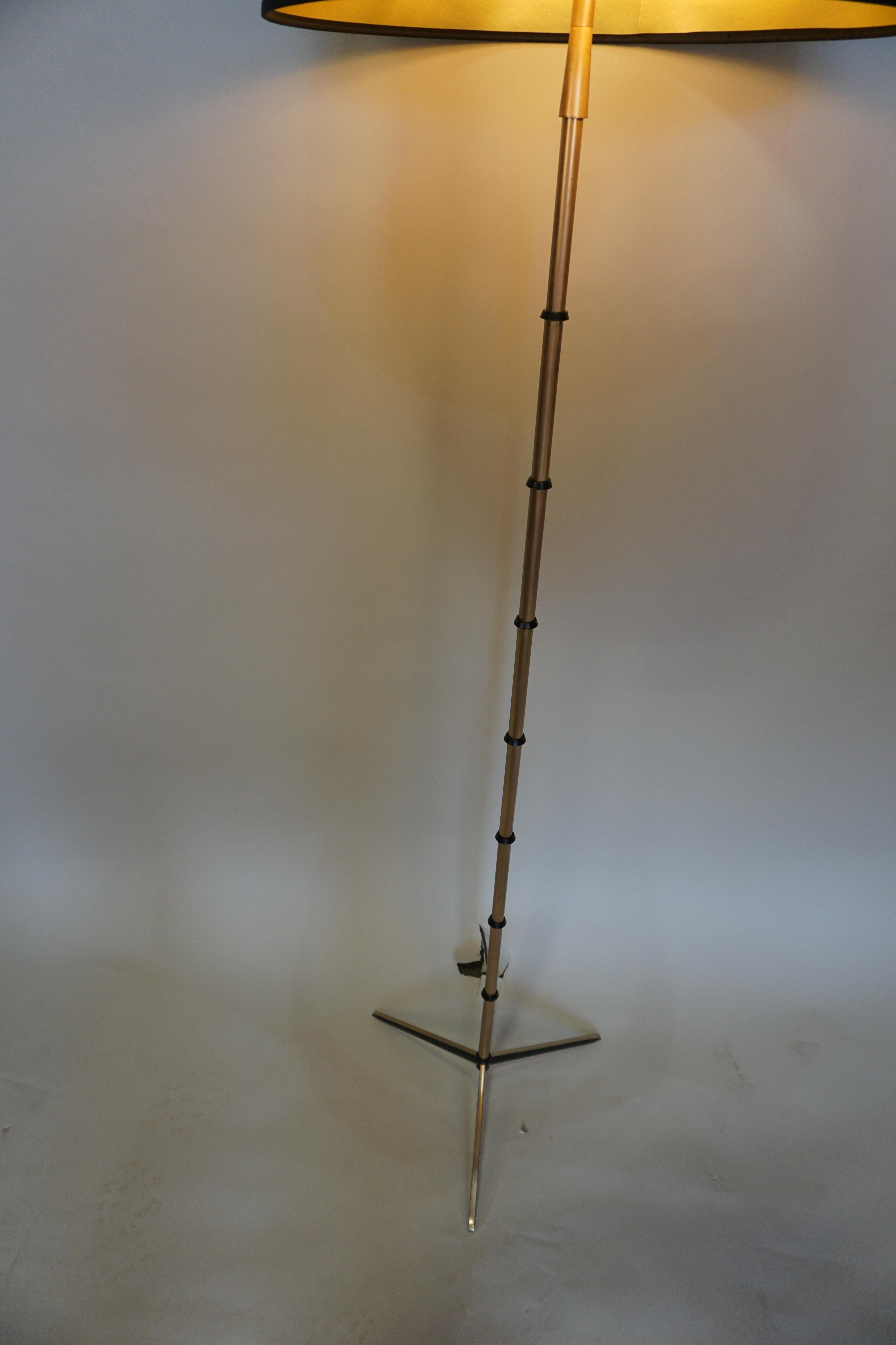 Lacquered French Midcentury Bronze Floor Lamp