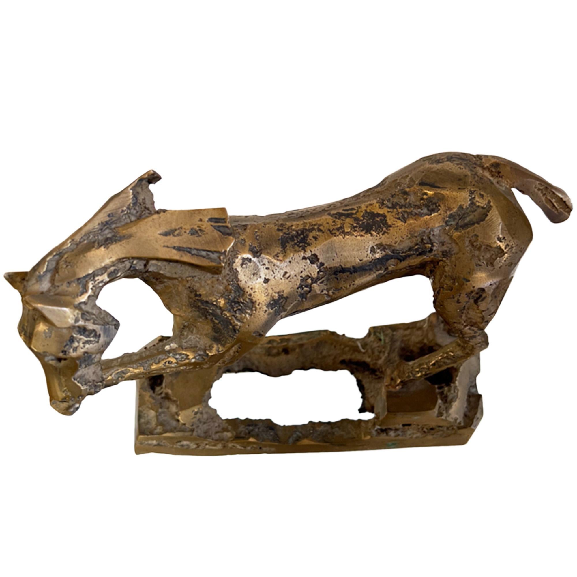 Hand-Carved French Midcentury Bronze Horse For Sale