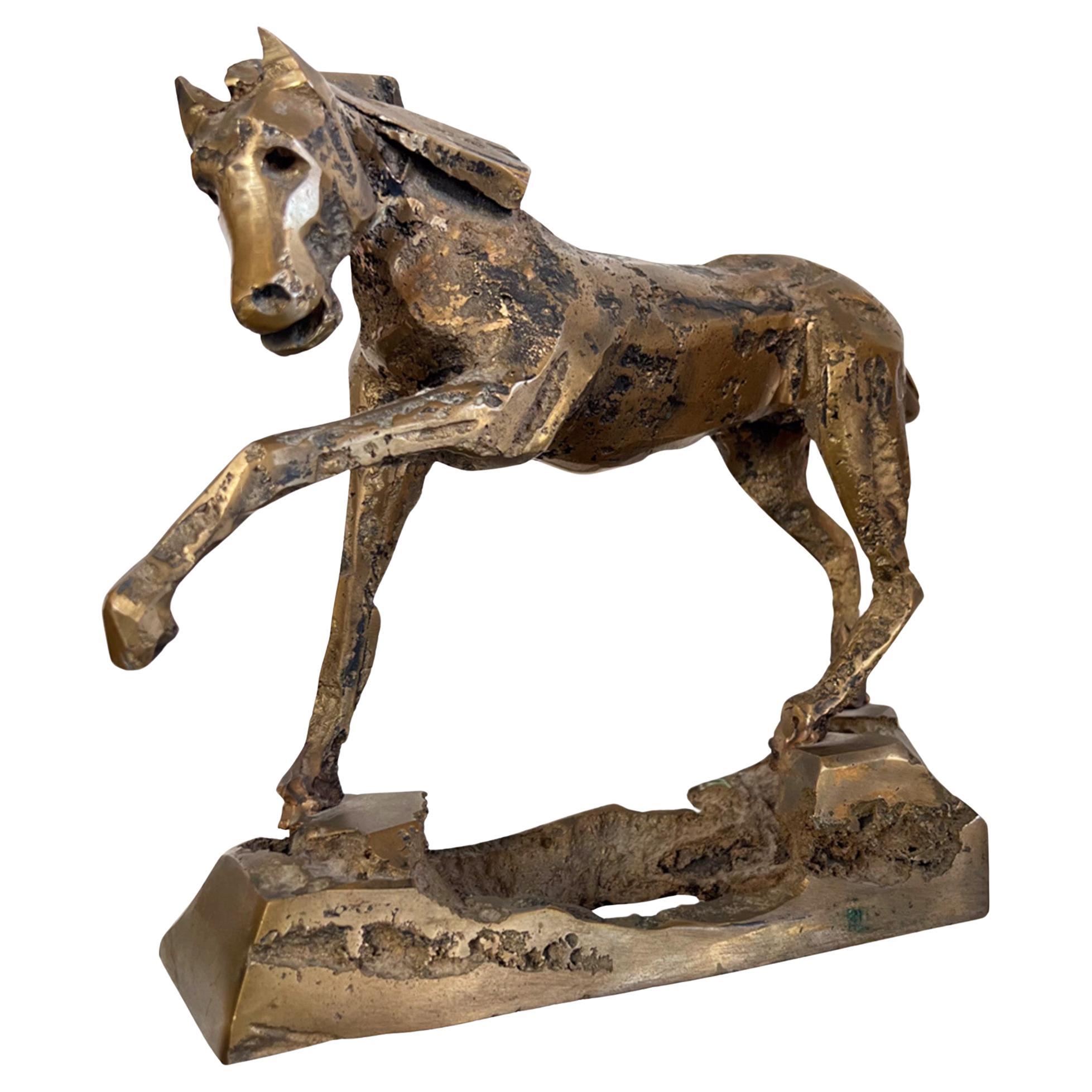 French Midcentury Bronze Horse For Sale