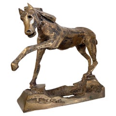 Cheval en bronze français du milieu du siècle